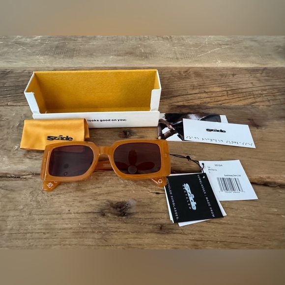 NEW WITH CASE Szade Dart Sunglasses ~ Burnt Honey/Cherry Cola ~ unisex ?️ main image 9